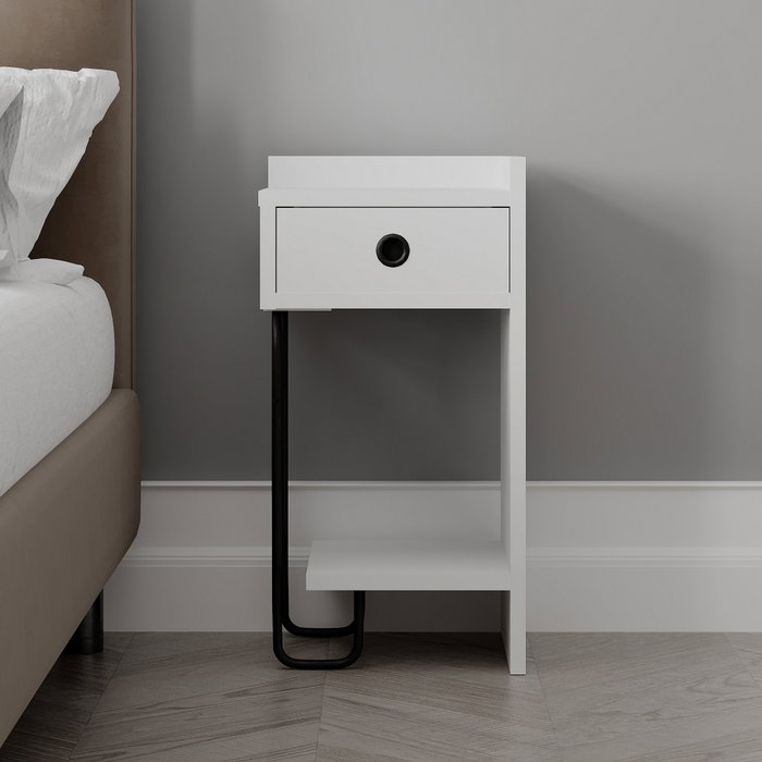 Hanah Home Sirius Right Mesita de Noche Blanca